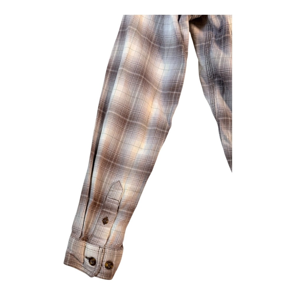Carhartt Womens Flannel Shirt S Brown Plaid Button Up Long Sleeve Outdoors Cozy - Picture 5 of 8